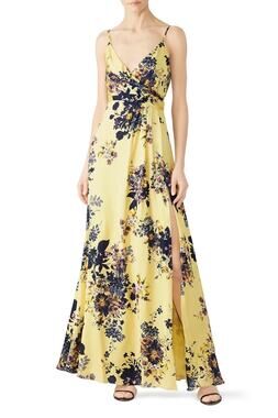 Jill Jill Stuart Yellow Floral Gown Size 8